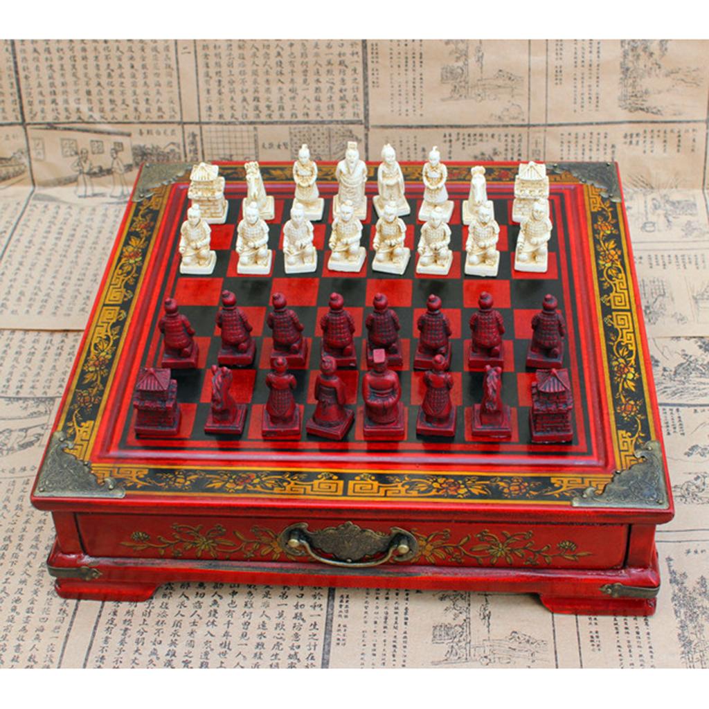 Vintage Collectible Board Games - Chinesisches Schachspiel aus Kunstharz Antikes Brettspiel