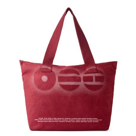 Vintage Collectible Shop - Trendige Vintage bedruckte rote Canvas-Tragetasche, lässiges