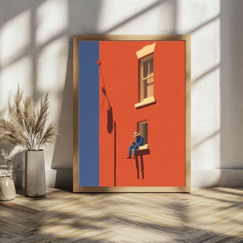 Vintage Things Collection - Vintage Minimalistisches Abstraktes Warmes Sonniges Figuren-Poster
