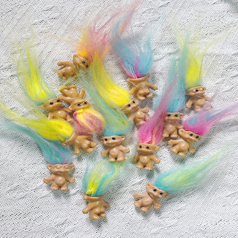 Vintage Collectible Items - 10/20 Stück Mini-Trollpuppen mit langen Haaren
