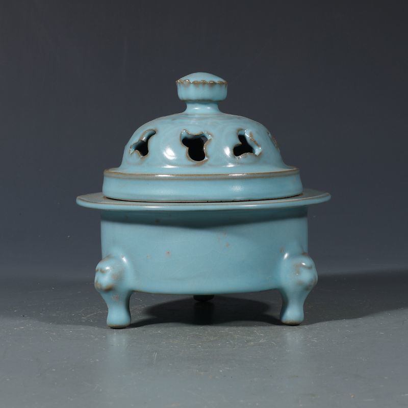 Vintage Collectible Bottles - Antike alte Sammlung: Song-Ru-Kiln Himmelblau glasierte