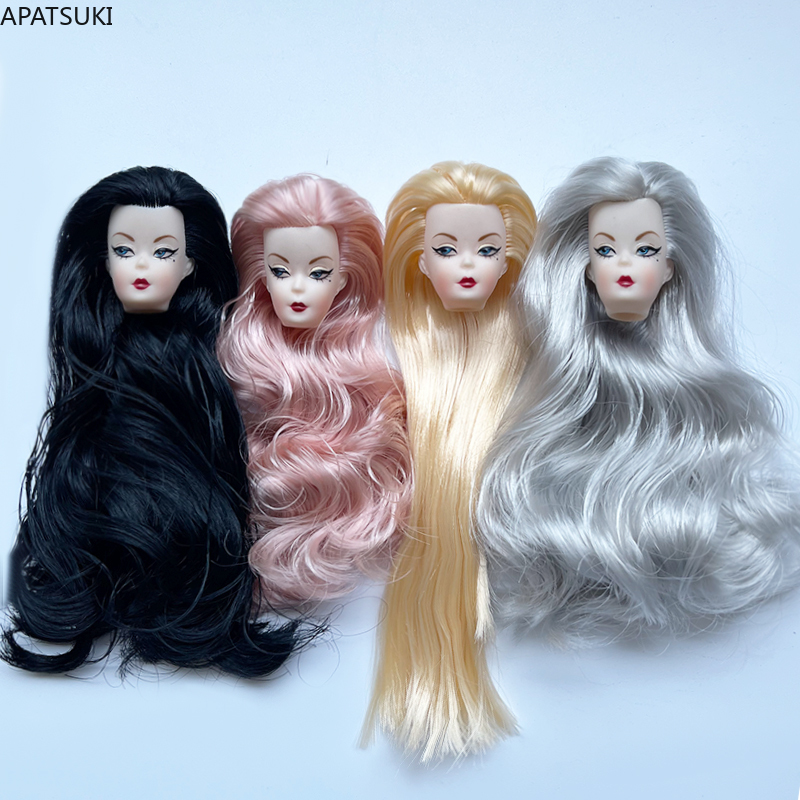 Vintage Items - Blaue Augen, gewellte Locken, Puppenkopf für