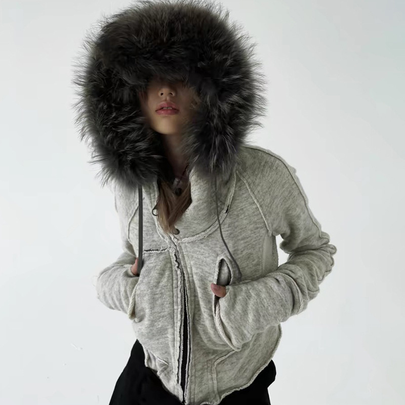 Vintage Zip Hoodie - Vintage Fashion Zip Up Frauen Sweatshirts