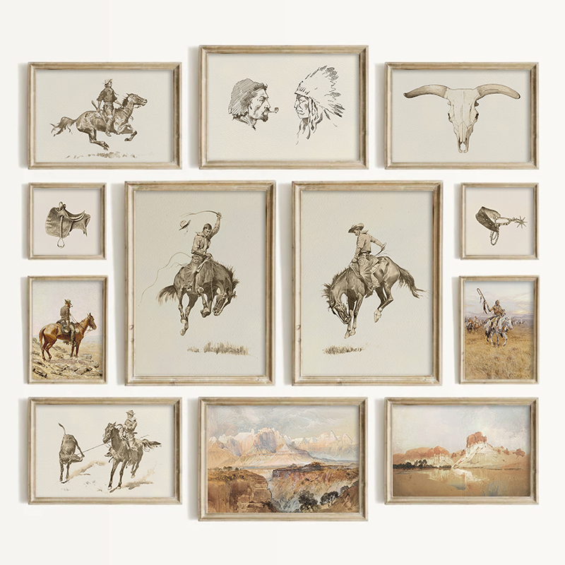 Südwestlicher Cowboy-Wandkunst – Vintage Things Collection Bewertung und Preis